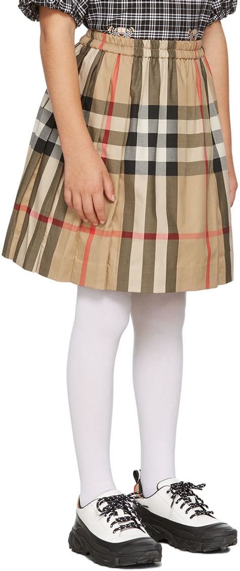 burberry kids' hilde check pleated skirt|Burberry Girl's Hilde Pleated Vintage Check Skirt, Size 3.